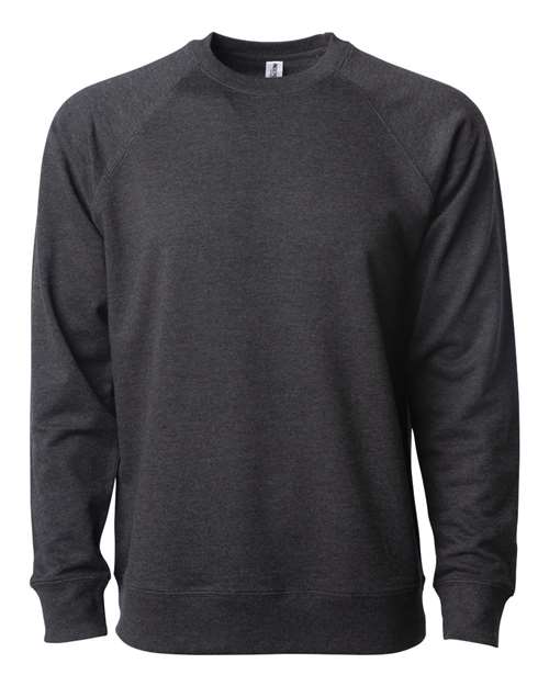 Independent Trading Co. SS1000C — Unisex Icon Lightweight Loopback Terry Crewneck Sweatshirt — Charcoal Heather