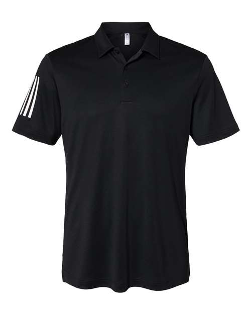 Adidas A480 — Men's Floating 3-Stripes Polo — Black/ White