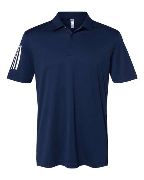 Adidas A480 — Men's Floating 3-Stripes Polo — Team Navy Blue/ White