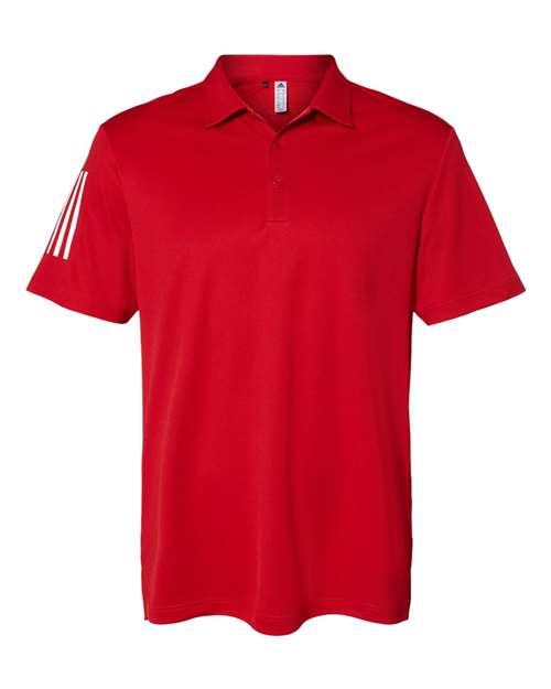 Adidas A480 — Men's Floating 3-Stripes Polo — Team Power Red/ White