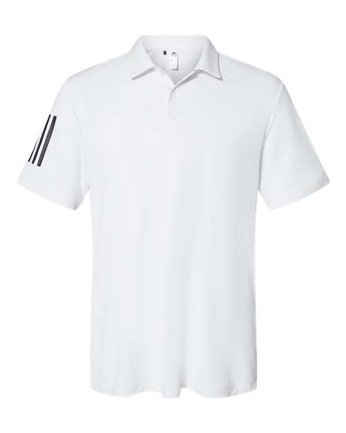 Adidas A480 — Men's Floating 3-Stripes Polo — White/ Black