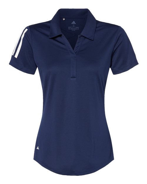 Adidas A481 — Women's Floating 3-Stripes Polo — Team Navy Blue/ White