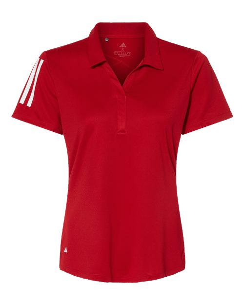 Adidas A481 — Women's Floating 3-Stripes Polo — Team Power Red/ White