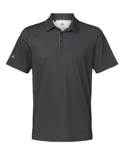 Adidas A498 — Men's Ultimate365 Diamond Dot Print Polo — Black/ White/ Grey Three