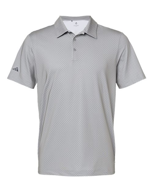 Adidas A498 — Men's Ultimate365 Diamond Dot Print Polo — Grey Three/ Team Royal/ Navy