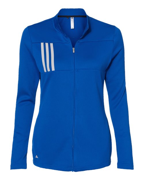 Adidas A483 — Women's 3-Stripes Double Knit Full-Zip Jacket — Team Royal/ Grey Two