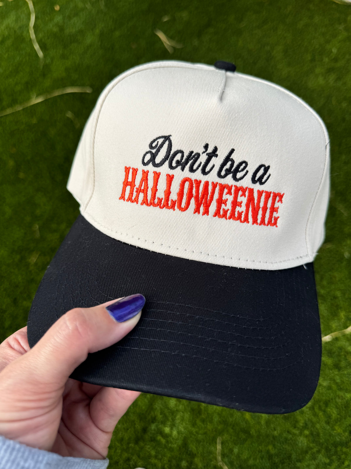Don't Be a Halloweenie Cap, OTTO 31-069, Embroidered Fall Trucker Hat, Funny Halloween Snapback, Autumn Baseball Cap