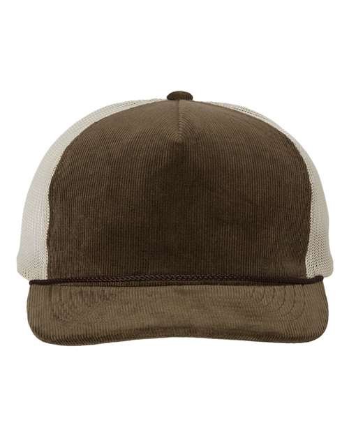 Richardson 930 — Troutdale Corduroy Trucker Cap — Brown/ Sand