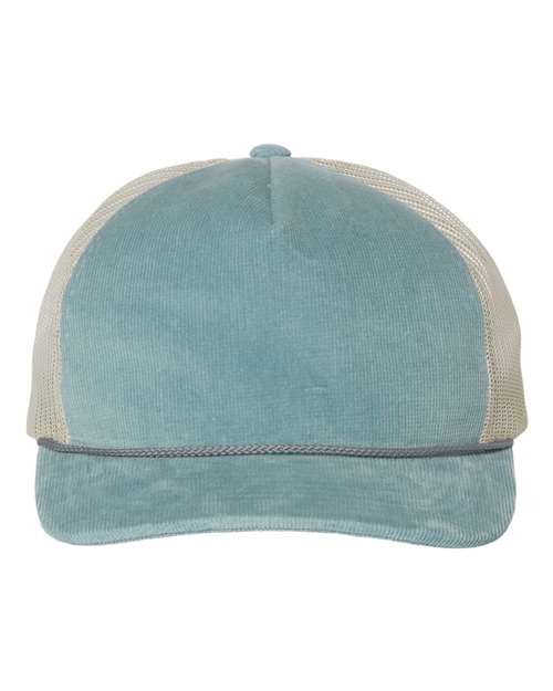 Richardson 930 — Troutdale Corduroy Trucker Cap — Light Blue/ Sand