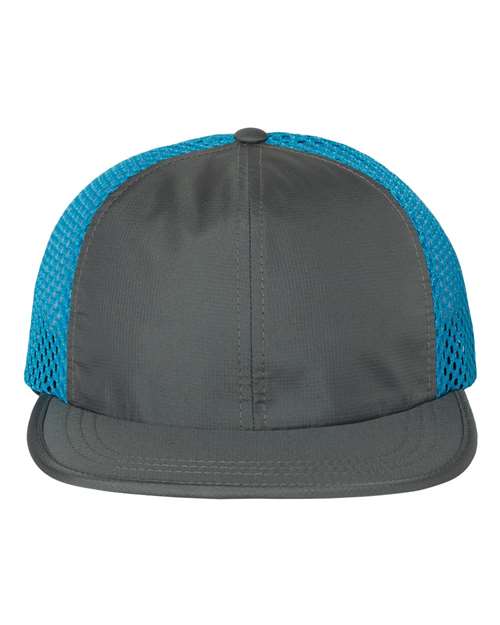 Richardson 935 — Rogue Wide Set Mesh Cap — Charcoal/ Cyan