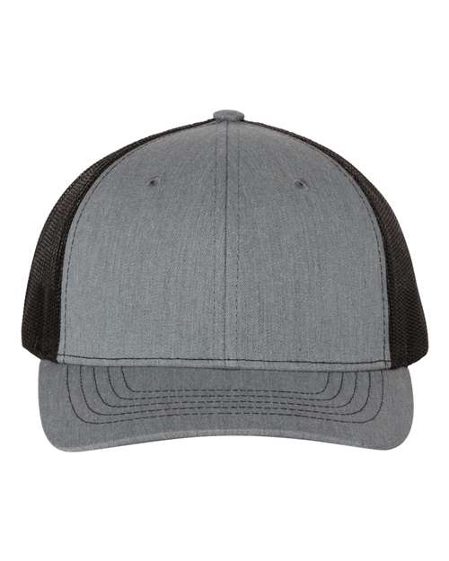 Richardson 112Y — Youth Trucker Snapback Cap — Heather Grey/ Black