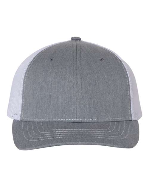 Richardson 112Y — Youth Trucker Snapback Cap — Heather Grey/ White