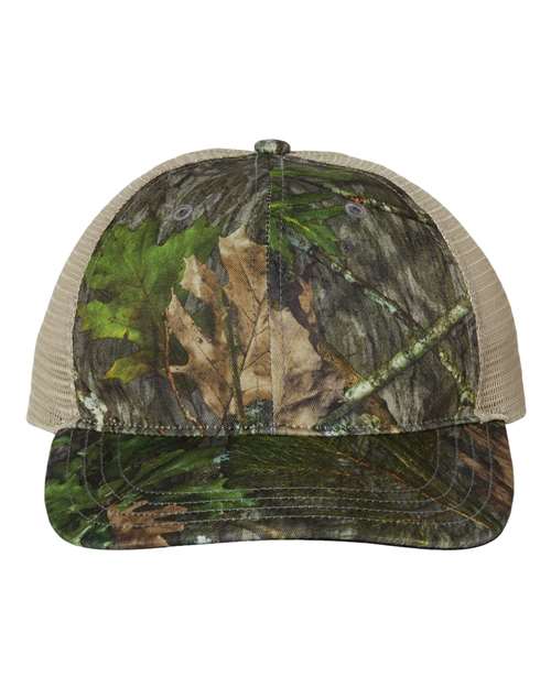 Richardson 111P — Garment Washed Printed Trucker Cap — Mossy Oak Obsession/ Khaki