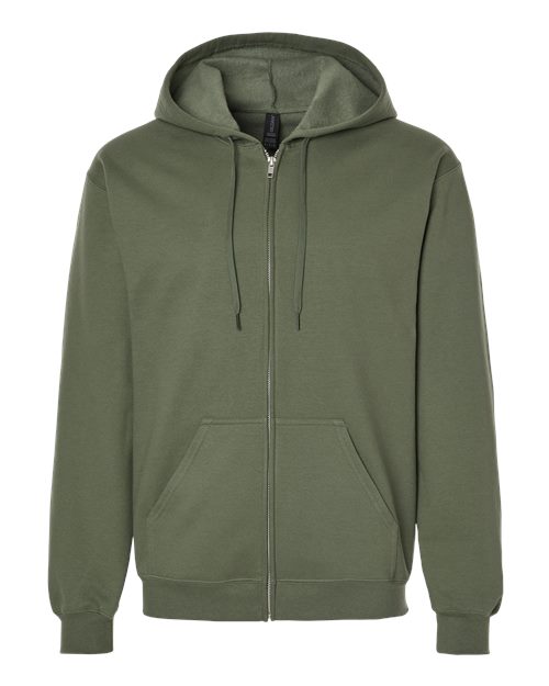 Gildan SF600 — Unisex Softstyle® Full-Zip Hooded Sweatshirt — Military Green