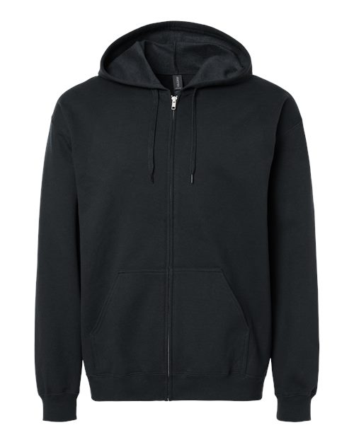 Gildan SF600 — Unisex Softstyle® Full-Zip Hooded Sweatshirt — Black