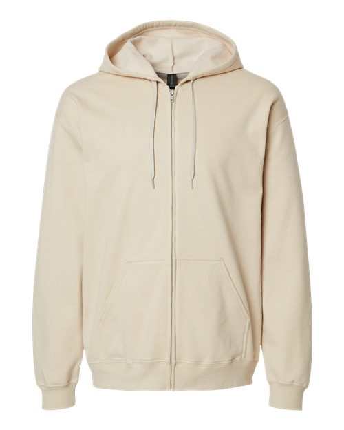 Gildan SF600 — Unisex Softstyle® Full-Zip Hooded Sweatshirt — Sand
