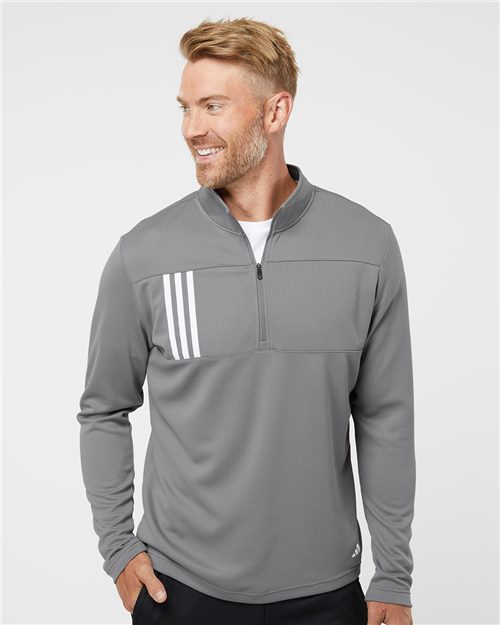 Adidas A482 — Men's 3-Stripes Double-Knit Quarter-Zip Pullover — main view