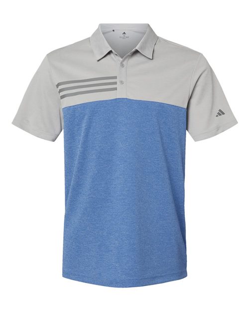 Adidas A508 — Men's Heathered Colorblocked 3-Stripes Polo — main view