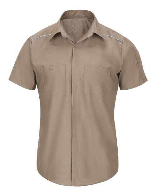 Red Kap SP4AT — Men's Tall Short Sleeve Pro Airflow Work Shirt — Khaki