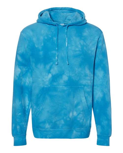 Independent Trading Co. PRM4500TD — Unisex Midweight Tie-Dyed Hooded Sweatshirt — Tie Dye Aqua Blue