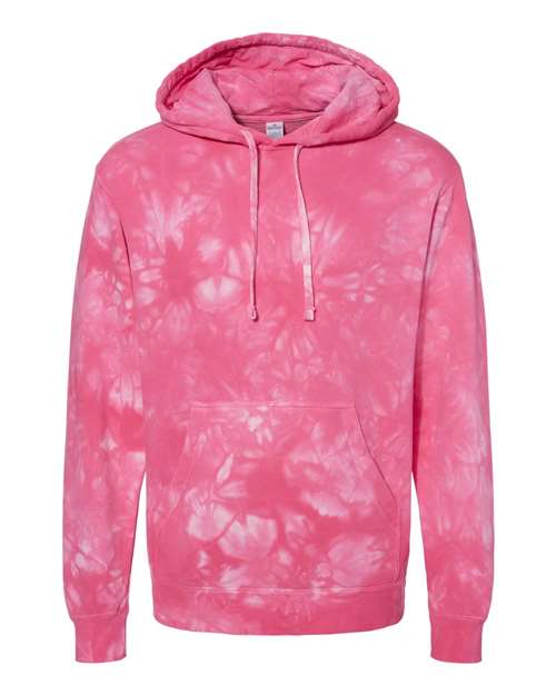 Independent Trading Co. PRM4500TD — Unisex Midweight Tie-Dyed Hooded Sweatshirt — Tie Dye Pink