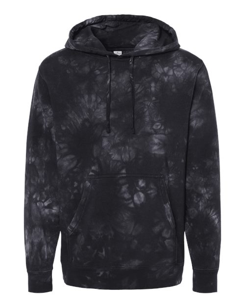 Independent Trading Co. PRM4500TD — Unisex Midweight Tie-Dyed Hooded Sweatshirt — Tie Dye Black