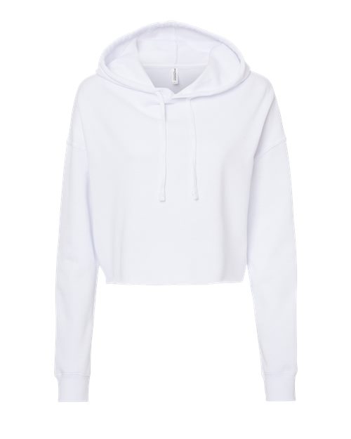 Independent Trading Co. AFX64CRP — Women’s Lightweight Crop Hooded Sweatshirt — White