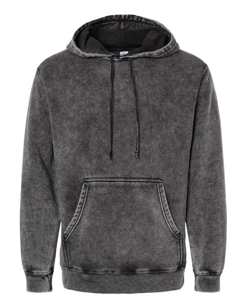 Independent Trading Co. PRM4500MW — Unisex Midweight Mineral Wash Hooded Sweatshirt — Black