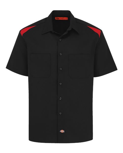 Dickies 05T — Men's Tall Short Sleeve Performance Team Shirt — Black/ English Red