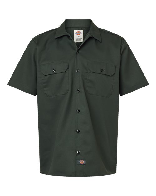 Dickies 2574T — Men's Tall Short Sleeve Work Shirt — Olive Green