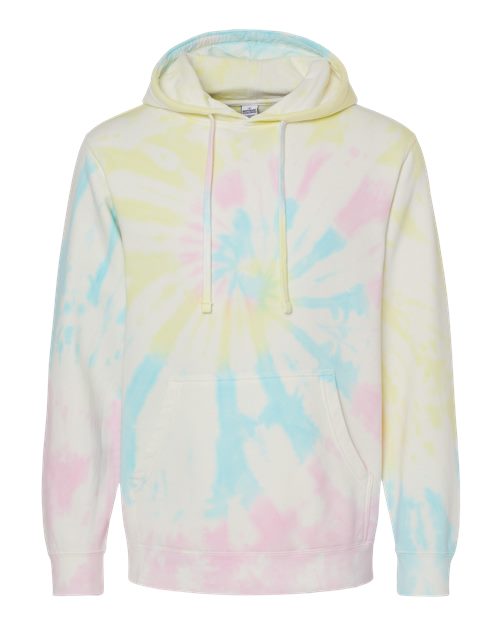 Independent Trading Co. PRM4500TD — Unisex Midweight Tie-Dyed Hooded Sweatshirt — Tie Dye Sunset Swirl