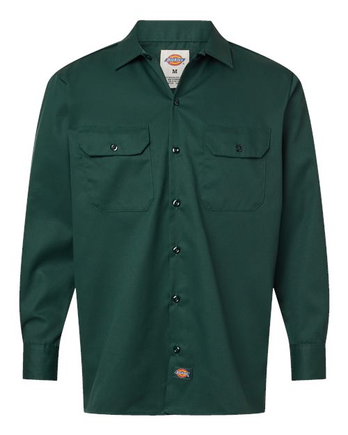 Dickies 5574 — Men's Long Sleeve Work Shirt — Hunter Green