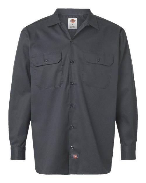 Dickies 5574T — Men's Tall Long Sleeve Work Shirt — Charcoal
