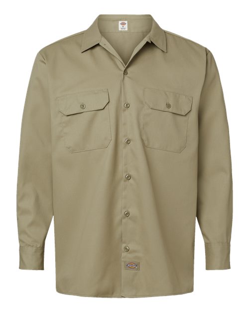 Dickies 5574T — Men's Tall Long Sleeve Work Shirt — Khaki
