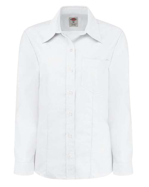 Dickies L254 — Women's Oxford Long Sleeve Shirt — White