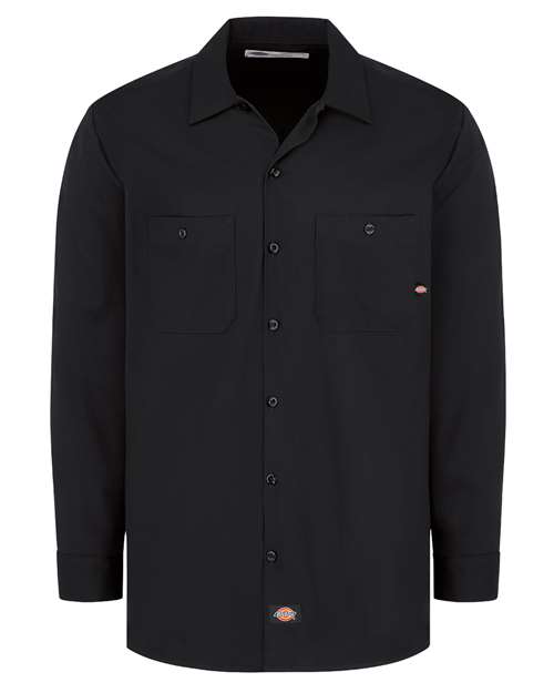 Dickies L307 — Men's Industrial Cotton Long Sleeve Work Shirt — Black