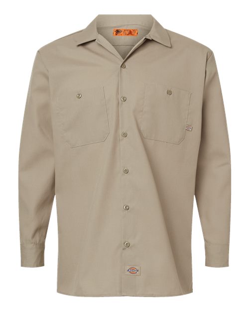 Dickies L535 — Men's Industrial Long Sleeve Work Shirt — Desert Sand