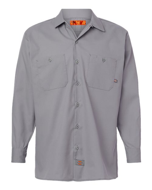 Dickies L535 — Men's Industrial Long Sleeve Work Shirt — Graphite Grey