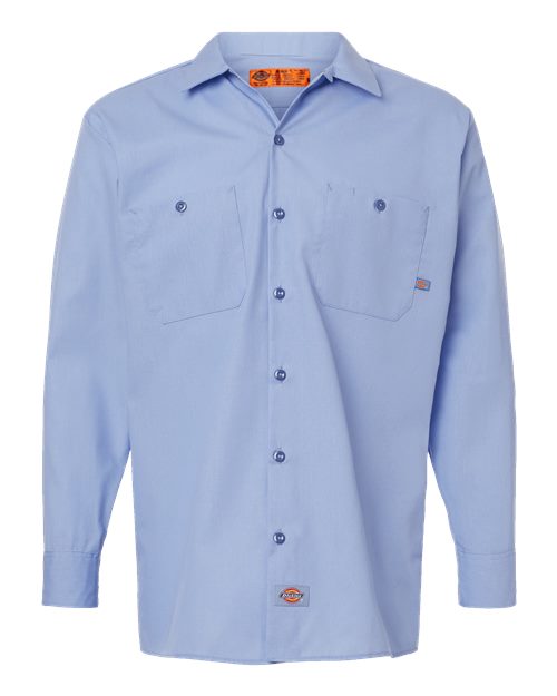 Dickies L535T — Men's Tall Industrial Long Sleeve Work Shirt — Light Blue