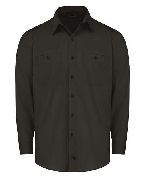 Dickies LL51T — Men's Tall Industrial Worktech Ventilated Long Sleeve Work Shirt — Black