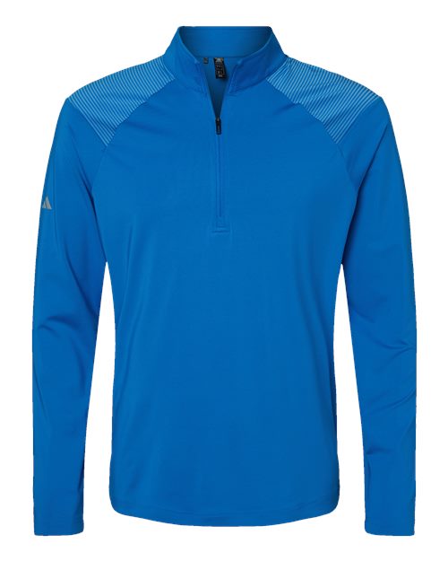Adidas A520 — Men's Ultimate365 Lightweight Shoulder Stripe Quarter-Zip Pullover — Glory Blue