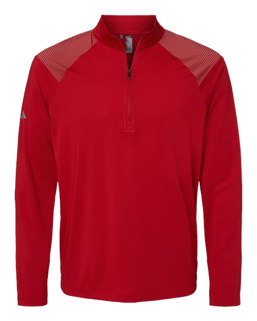 Adidas A520 — Men's Ultimate365 Lightweight Shoulder Stripe Quarter-Zip Pullover — Team Power Red