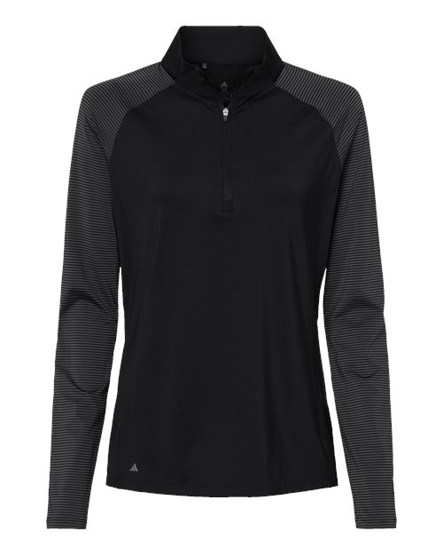 Adidas A521 — Women's Ultimate365 Lightweight Raglan Quarter-Zip Pullover — Black