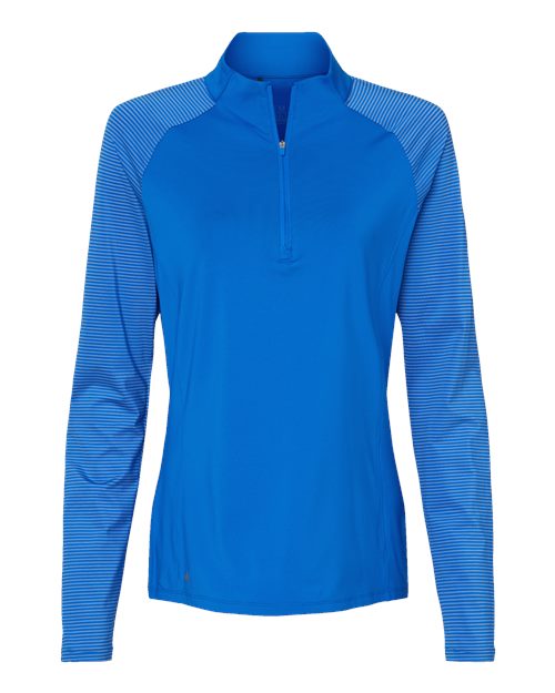 Adidas A521 — Women's Ultimate365 Lightweight Raglan Quarter-Zip Pullover — Glory Blue