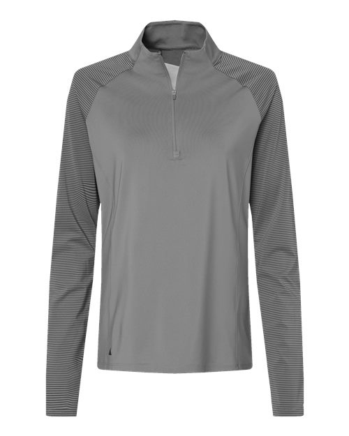 Adidas A521 — Women's Ultimate365 Lightweight Raglan Quarter-Zip Pullover — Grey Three
