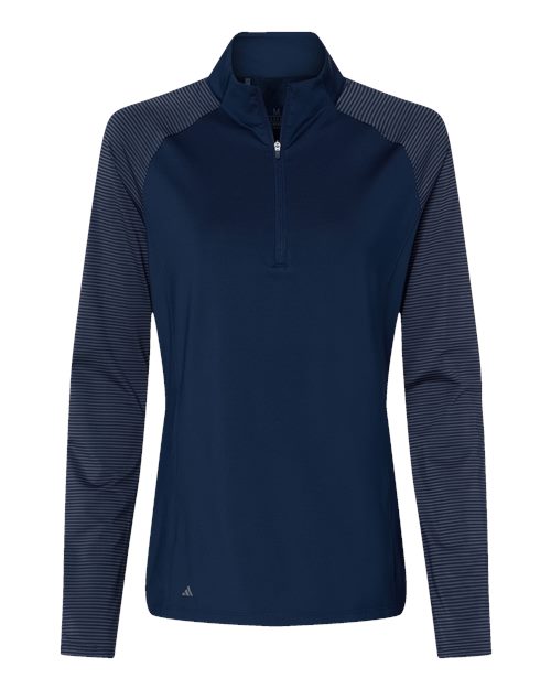 Adidas A521 — Women's Ultimate365 Lightweight Raglan Quarter-Zip Pullover — Team Navy Blue