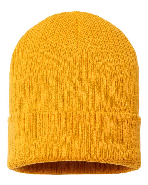 Atlantis Headwear RIO — Sustainable Rib Cuffed Beanie — Mustard Yellow
