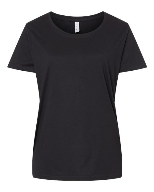 LAT 3816 — Women's Curvy Collection Fine Jersey Tee — Blended Black