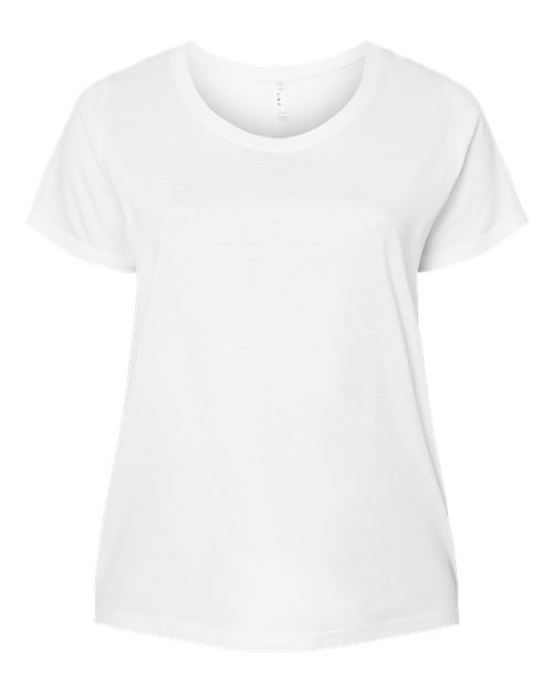 LAT 3816 — Women's Curvy Collection Fine Jersey Tee — Blended White