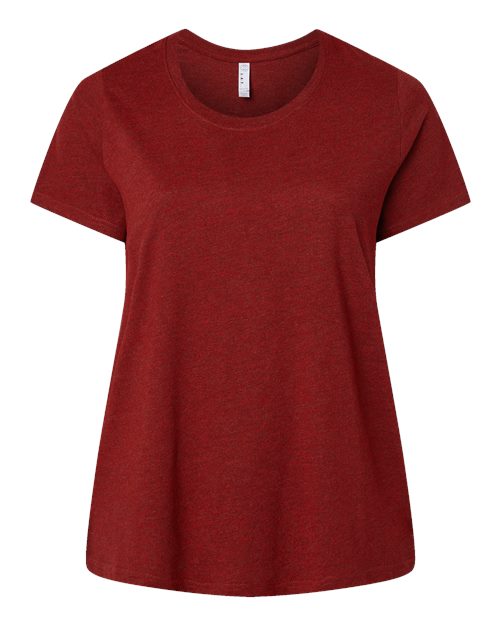 LAT 3816 — Women's Curvy Collection Fine Jersey Tee — Cardinal Blackout